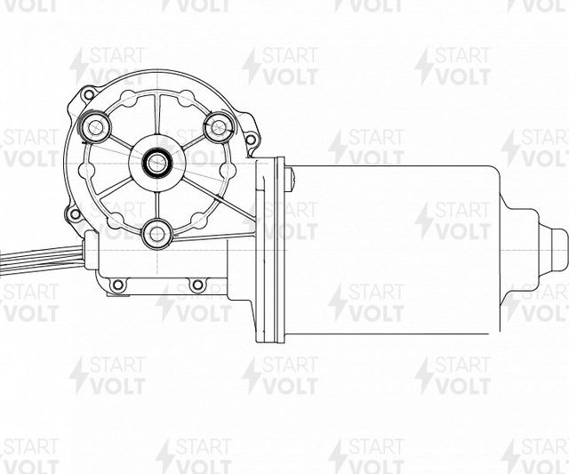 Мотор стеклоочистителя (моторчик дворников) StartVOLT передний для Hyundai Getz I 2002-2010. Артикул VWF 0808