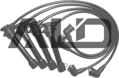 КОМПЛЕКТ ПРОВОДОВ ЗАЖИГАНИЯ (ЧЕРНЫЙ СИЛИКОН) KIA SPECTRA/RIO/SHUMA 1.5 (ALD). Артикул A08009