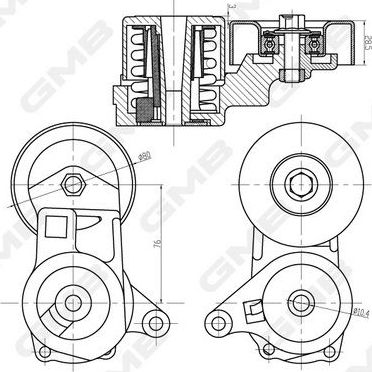 Натяжной ролик (натяжитель) приводного ремня GMB. Артикул GAT32200