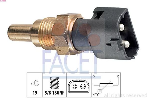 Датчик температуры охлаждающей жидкости Facet Made in Italy - OE Equivalent для Volvo 960 I 1990-1993. Артикул 7.3091