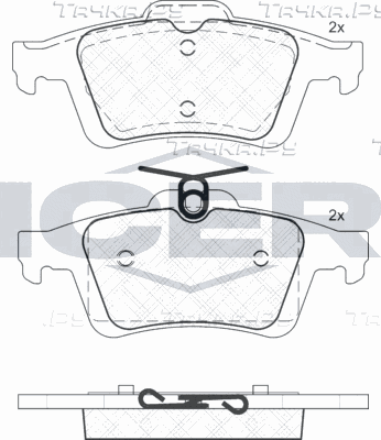 Тормозные колодки Icer задние для Ford Tourneo Connect II 2013-2026. Артикул 181744