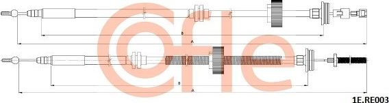 Трос ручника (тросик ручного тормоза) Cofle задний правый/левый для Renault Grand Scenic II 2004-2009. Артикул 92.1E.RE003