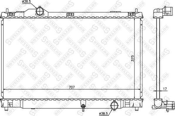 Радиатор охлаждения двигателя Stellox. Артикул 10-26322-SX