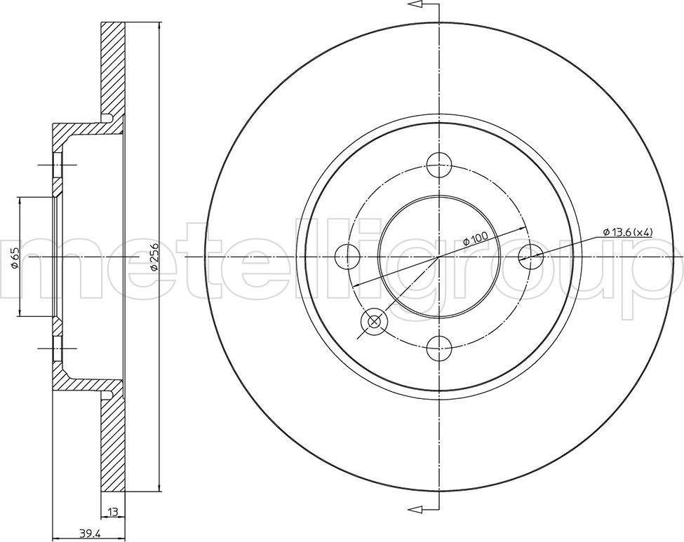Тормозной диск Metelli. Артикул 23-0186C