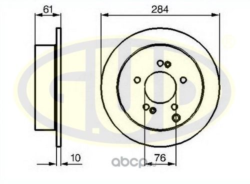 Тормозной диск G.U.D. задний для Kia Sportage II 2004-2010. Артикул GDB110286