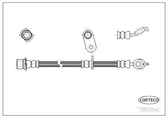 Тормозной шланг Corteco передний передний левый для Subaru Impreza II 2000-2007. Артикул 19033042