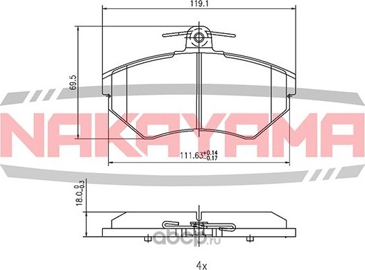 Колодки тормозные (Nakayama). Артикул HP8145NY