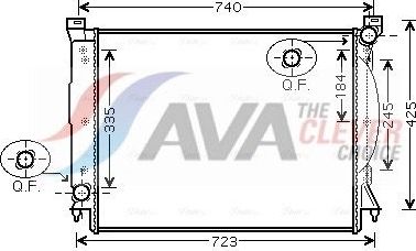 Радиатор охлаждения двигателя AVA ** CLEVER FIT ** для Audi A4 III (B7) 2005-2009. Артикул AIA2245