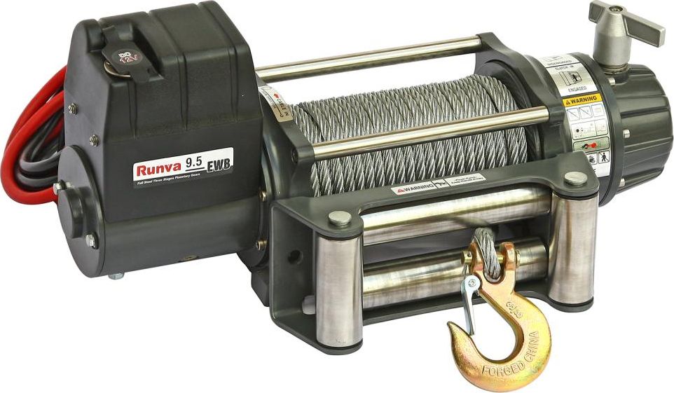Лебёдка электрическая 12V Runva 9500 lbs 4350 кг (влагозащищенная). Артикул EWB9500U