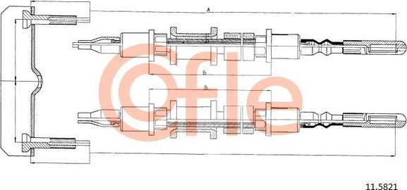 Трос ручника (тросик ручного тормоза) Cofle задний для Opel Senator B 1987-1993. Артикул 92.11.5821