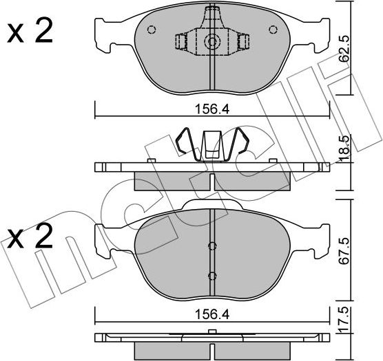 Тормозные колодки Metelli передние для Ford Focus I 2002-2004. Артикул 22-0533-0