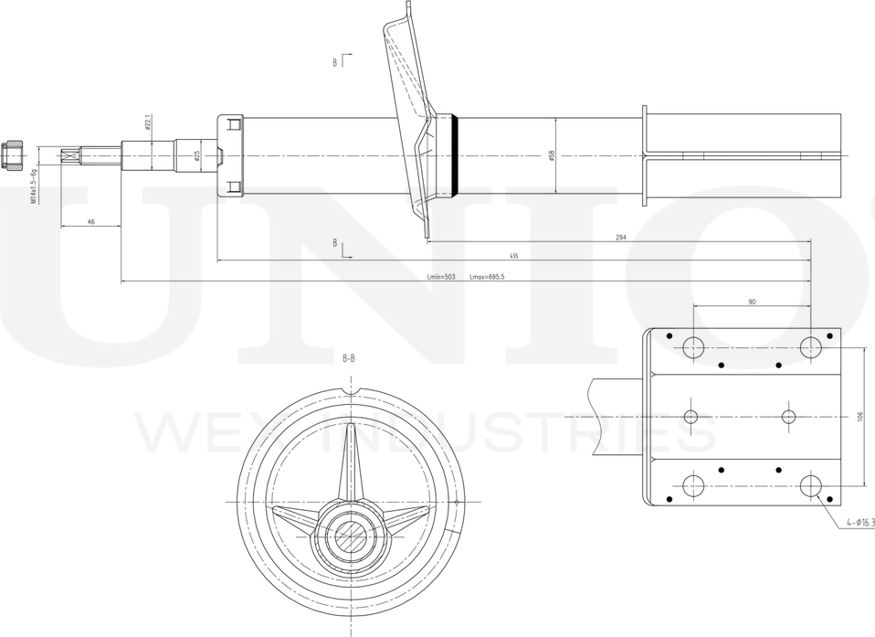 Амортизатор подвески (Unio). Артикул SAB-20035