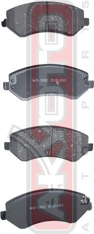 Тормозные колодки Akyoto Packing AKYOTO передние для Jeep Cherokee III (KJ) 2001-2008. Артикул AKD-0980
