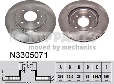 Тормозной диск Nipparts. Артикул N3305071