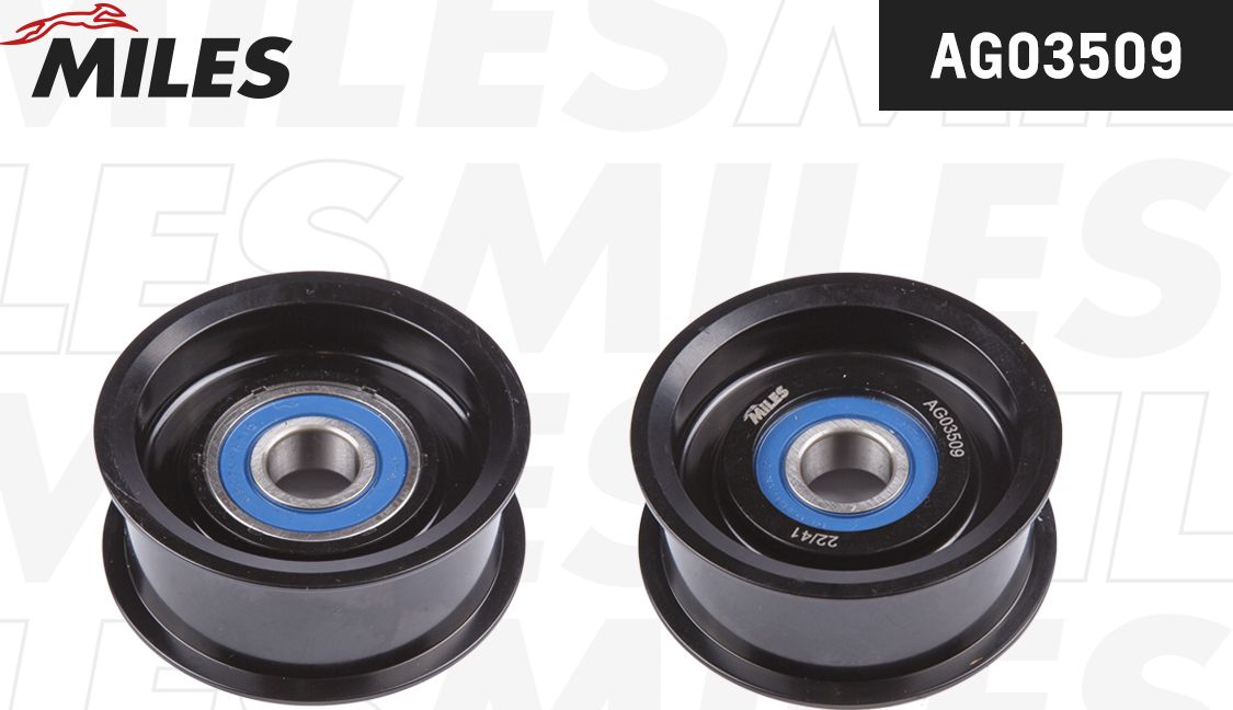 Натяжной ролик (натяжитель) приводного поликлинового ремня Miles. Артикул AG03509