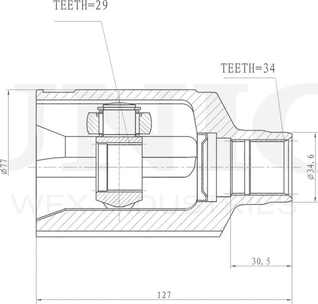 ШРУС внутренний (Unio). Артикул CVJ-30171