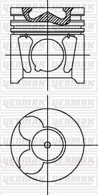 Поршень (в сборе) Yenmak для Ford C-MAX I 2003-2010. Артикул 31-04497-060
