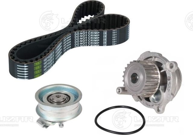 Ремкомплект ГРМ для а/м VW Passat B5 (96-)/Golf IV (97-)/Audi A4 (00-)/A6 (97-) 1.6i (помпа/ремень/р (Luzar). Артикул lwpk-18201