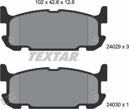 Тормозные колодки Textar задние для Mazda MX-5 II (NB) 2003-2005. Артикул 2402901