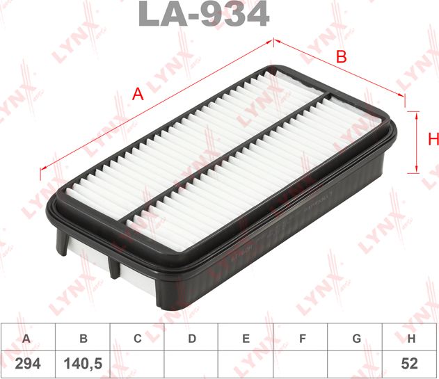 Воздушный фильтр LYNXauto. Артикул LA-934