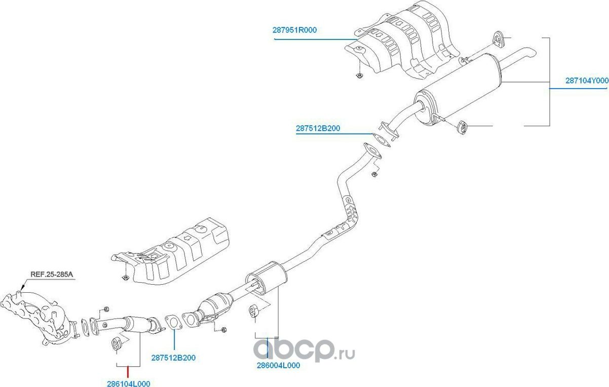 Глушитель Hyundai / KIA. Артикул 286104L000