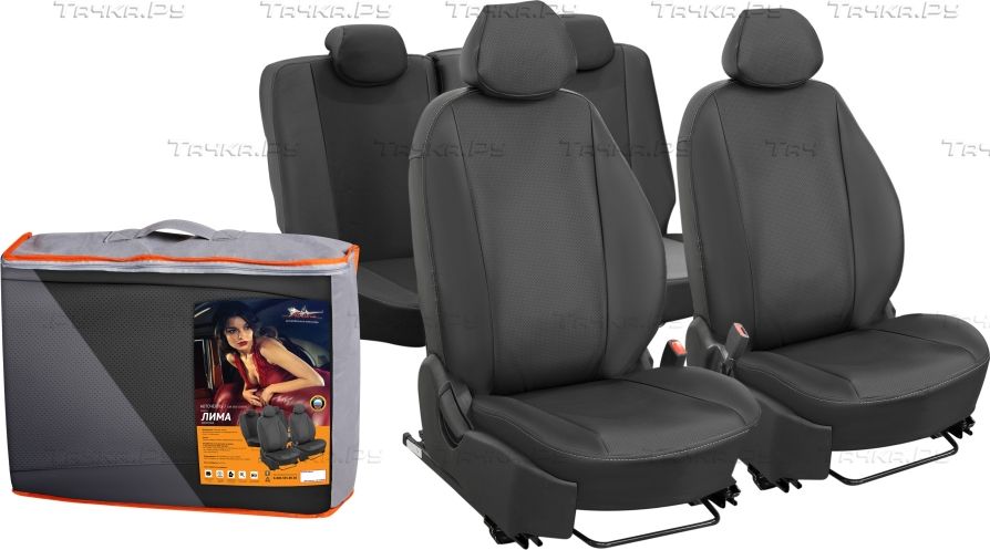 Чехлы Airline Лима (экокожа) на сидения (задн.спин. 1/3) для Renault Logan II 2016-2026, цвет Черный. Артикул ACCS-L-10