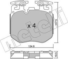Тормозные колодки Metelli. Артикул 22-1147-0