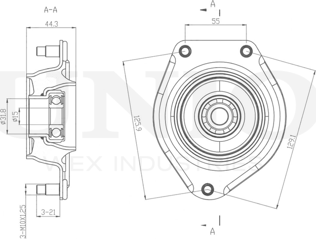 Опора амортизационной стойки (Unio). Артикул RMP-13136