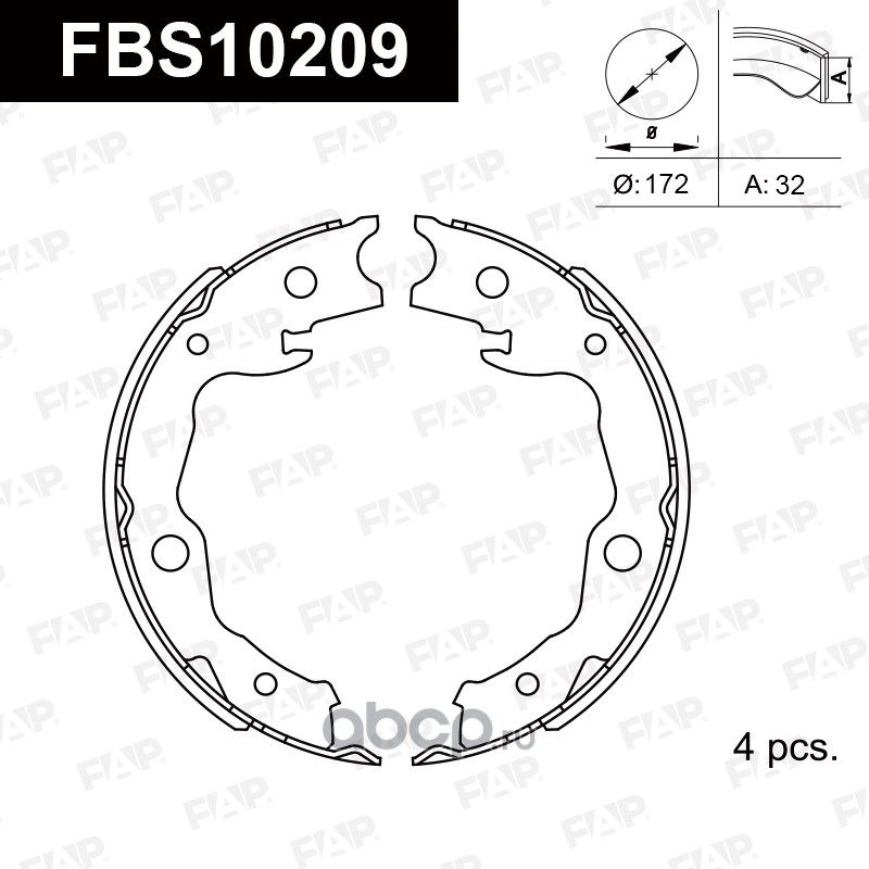 Колодки барабанные задние (FAP). Артикул FBS10209