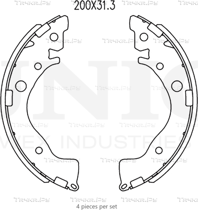 Колодки тормозные барабанные, комплект (Unio). Артикул BRP-10092