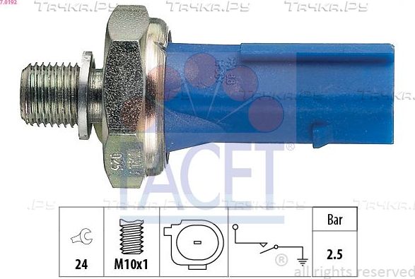 Датчик давления масла Facet Made in Italy - OE Equivalent для Volkswagen Touran III 2015-2026. Артикул 7.0192