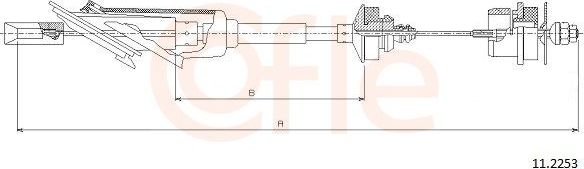 Трос сцепления Cofle для Citroen Saxo 1996-2004. Артикул 92.11.2253