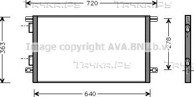 Радиатор кондиционера (конденсатор) AVA (алюминий). Артикул RTA5253