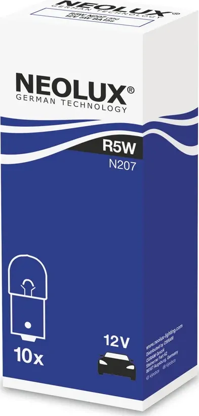 Лампа 12V R5W 5W BA15s NEOLUX Standart 1 шт. картон N207. Артикул N207