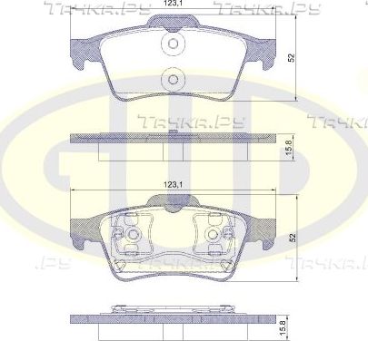 Тормозные колодки G.U.D. задние для Mazda 3 I (BK) 2003-2009. Артикул GBP880118