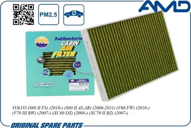 Фильтр салонный (антибактериальный, угольный) (AMD). Артикул AMDFC793A