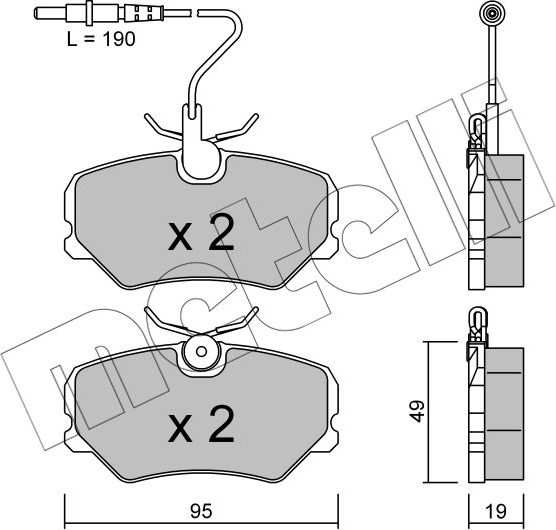 Тормозные колодки Metelli передние для Peugeot 306 1993-2000. Артикул 22-0099-0