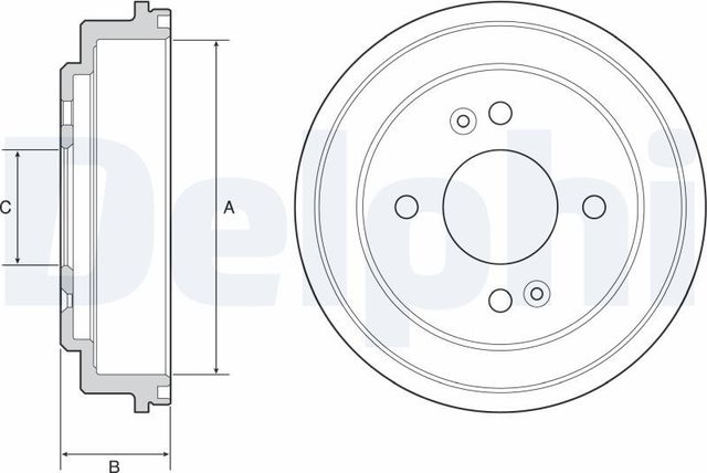Тормозной барабан Delphi для Kia Picanto I 2004-2011. Артикул BF550