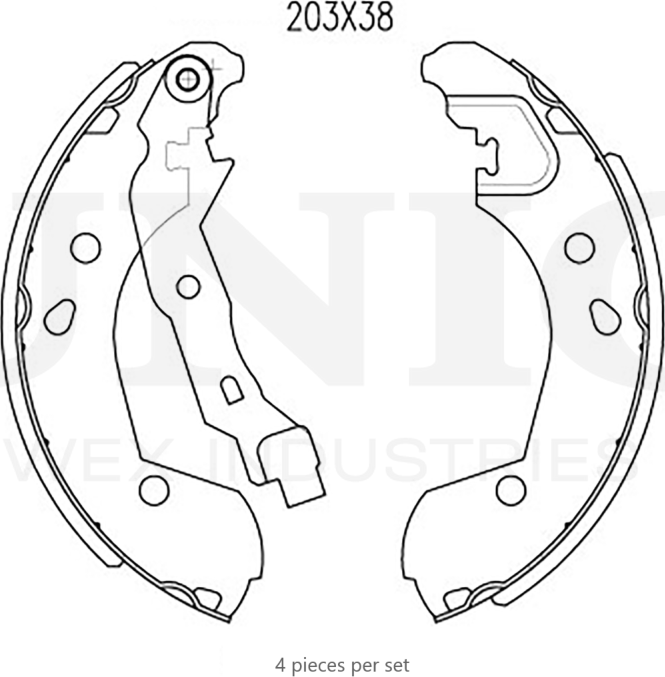 Колодки тормозные барабанные, комплект (Unio). Артикул BRP-10006