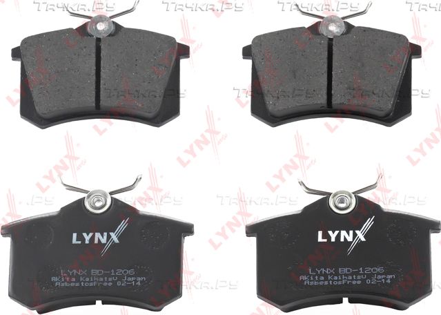 Тормозные колодки LYNXauto задние для Renault Clio III 2005-2014. Артикул BD-1206