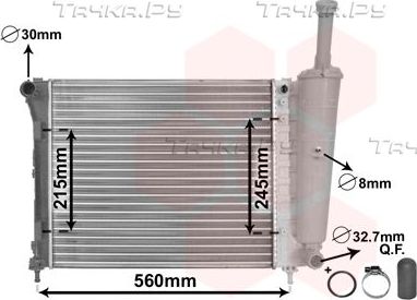 Радиатор охлаждения двигателя Van Wezel *** IR PLUS *** для Fiat 500 II 2007-2026. Артикул 17002345