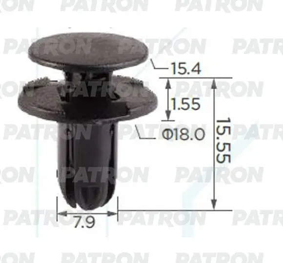 Клипса пластмассовая (Patron). Артикул P370516A