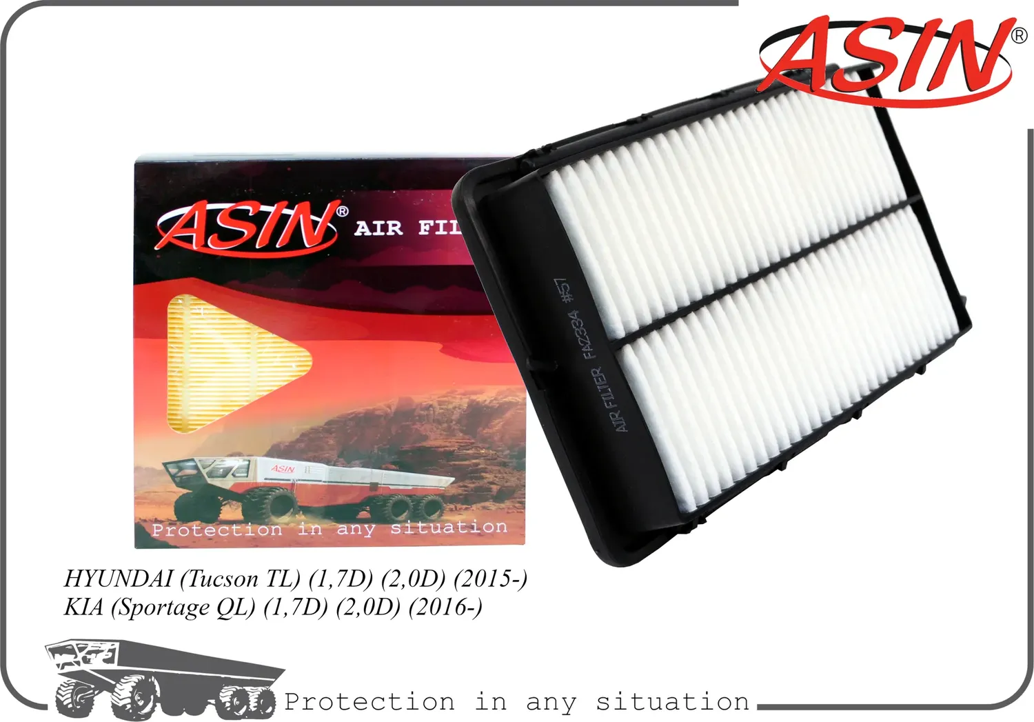 Фильтр воздушный (Asin). Артикул ASINFA2334