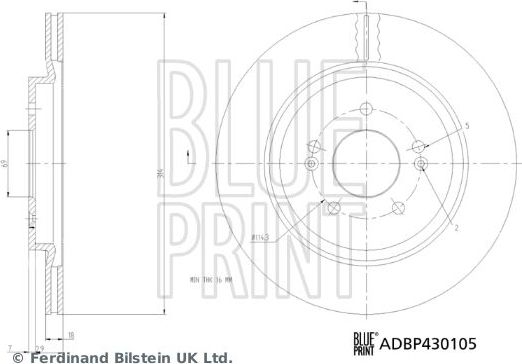 Тормозной диск Blue Print. Артикул ADBP430105