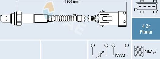 Лямбда-зонд (кислородный датчик) FAE. Артикул 77241