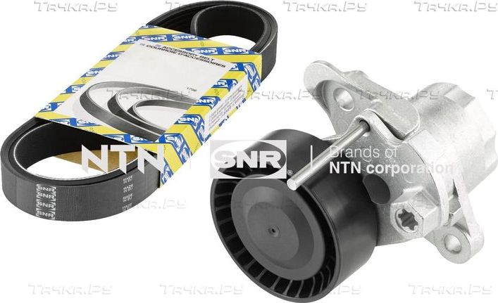 Приводной ремень поликлиновой с роликами (комплект) NTN / SNR для Volkswagen up! I 2011-2026. Артикул KA857.41