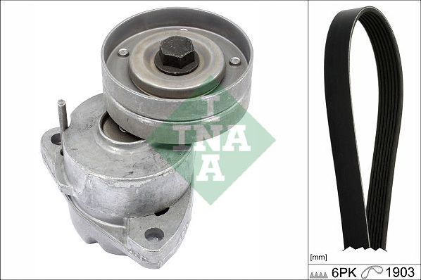 Приводной ремень поликлиновой с роликами (комплект) Ina для Opel Vectra B 1995-2003. Артикул 529 0091 10