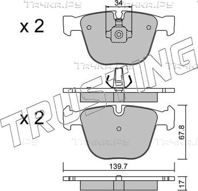 Тормозные колодки Trusting задние для BMW 6 II (E63/E64) 2004-2010. Артикул 789.0