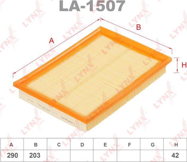 Воздушный фильтр LYNXauto. Артикул LA-1507