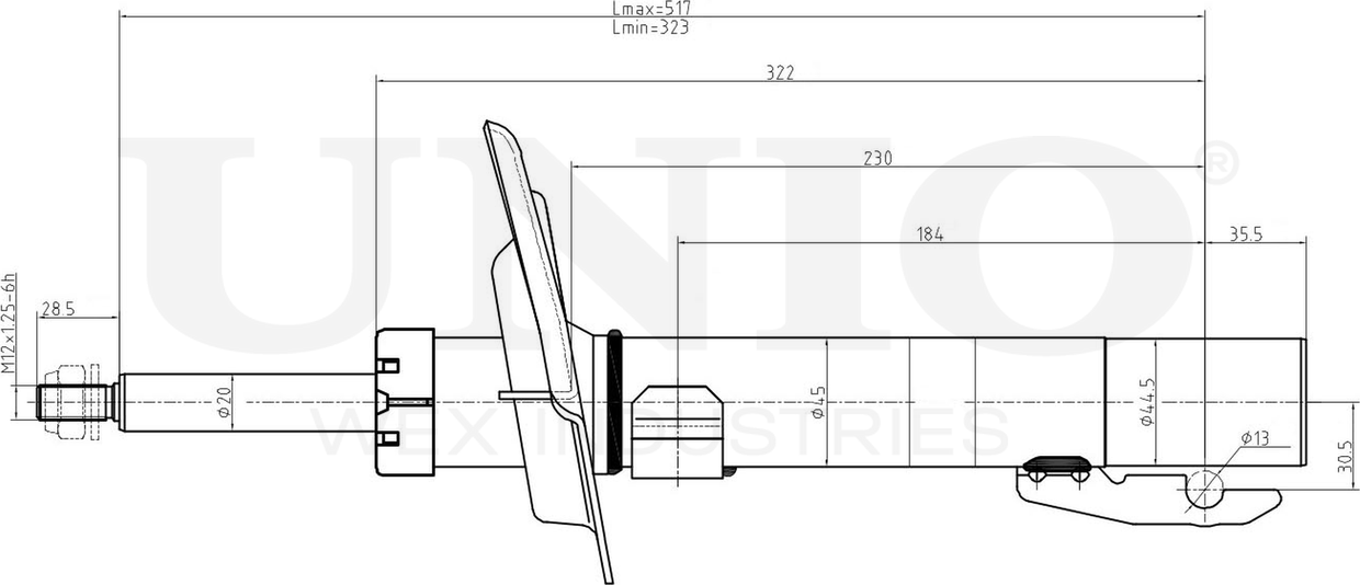 Амортизатор подвески (Unio). Артикул SAB-10628